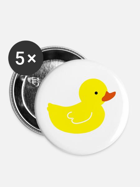 Cheerful Rubber Duck: A Touch of Yellow - Buttons large 2.2''/56 mm (5-pack) - white