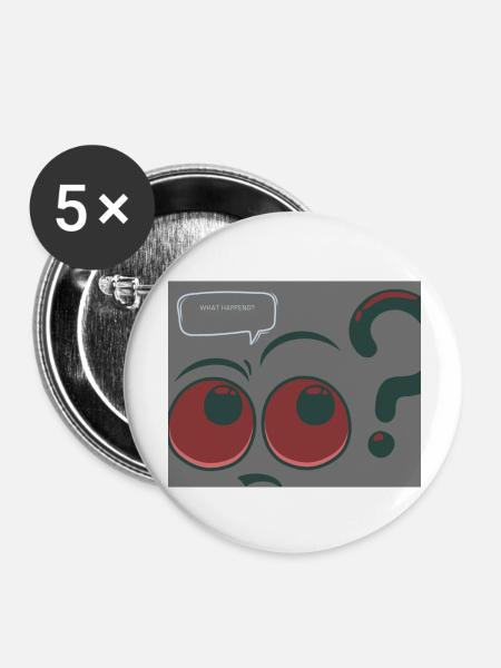 What Happend - Buttons groß 56 mm (5er Pack) - Weiß