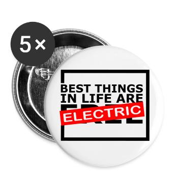 Les meilleures choses dans la vie sont électriques 😎 - Lot de 5 grands badges (56 mm) - blanc - Devant