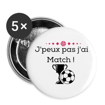 MATCH DE FOOT - Lot de 5 grands badges (56 mm) - blanc - Devant