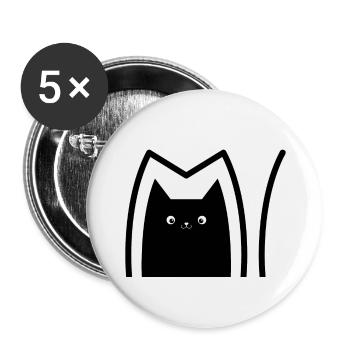 Katze_Comic_Style - Buttons groß 56 mm (5er Pack) - Weiß - Vorne