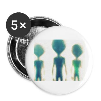 Aliens - Buttons large 2.2''/56 mm (5-pack) - white - Front