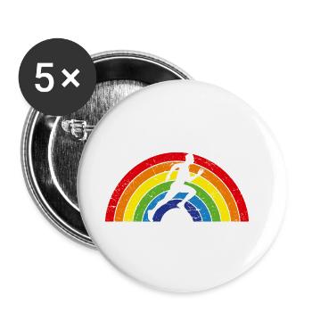 Running Dad Loves To Run Cool Marathon Runner - Buttons large 2.2''/56 mm (5-pack) - white - Front