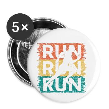 Running Dad Loves To Run Cool Marathon Runner - Buttons large 2.2''/56 mm (5-pack) - white - Front