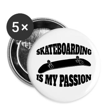 Skateboard Skating Longboard Skateboarding Skater - Buttons large 2.2''/56 mm (5-pack) - white - Front