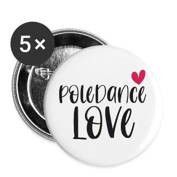 Pole Dance Dancer Poledancing Love Gift - Buttons large 2.2''/56 mm (5-pack) - white - Front