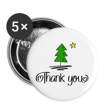 Thank you for Christmas - Buttons large 2.2''/56 mm (5-pack) - white - Front