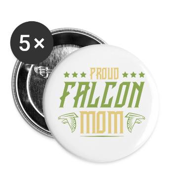 falknerei mama - Buttons groß 56 mm (5er Pack) - Weiß - Vorne