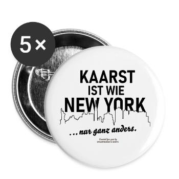 Kaarst ist wie New York Städte-Spruch - Buttons groß 56 mm (5er Pack) - Weiß - Vorne