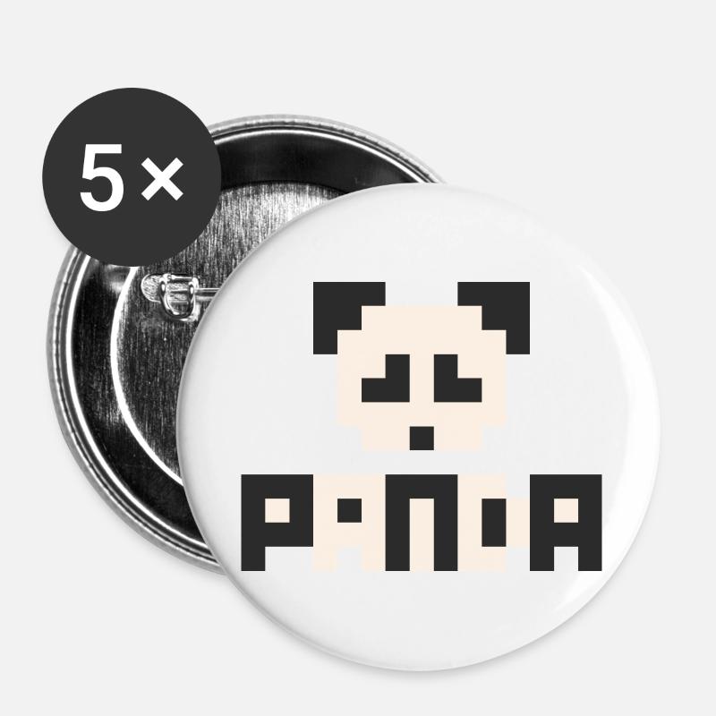 8bit Panda - Buttons large 2.2''/56 mm (5-pack) - white