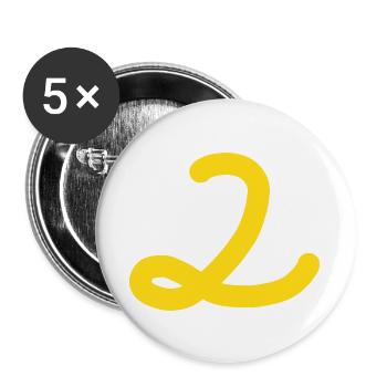 2 Numéro deux - Lot de 5 grands badges (56 mm) - blanc - Devant