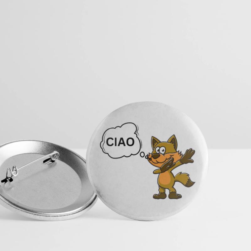 Cooler Fuchs CIAO Tier Geschenkidee Buttons groß 56 mm (5er Pack)