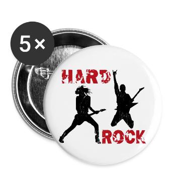 Hard Rock Gitarristen - Buttons groß 56 mm (5er Pack) - Weiß - Vorne