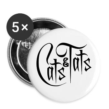 Citation de chats et de tats - Lot de 5 grands badges (56 mm) - blanc - Devant