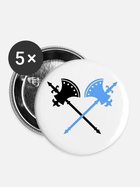 Äxte - Buttons groß 56 mm (5er Pack) - Weiß