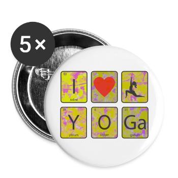 Yoga Meditation Niedlich Lustiger Frieden Zen Liebe cool - Buttons groß 56 mm (5er Pack) - Weiß - Vorne