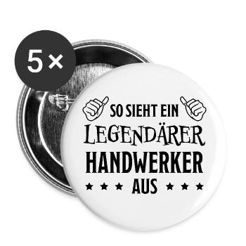 Handwerker Lustiger Spruch Job Heimwerker Geschenk - Buttons groß 56 mm (5er Pack) - Weiß - Vorne