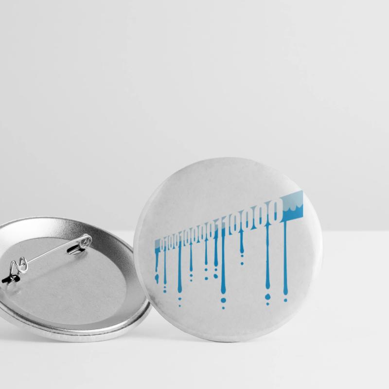 Binary Code Program Language Buttons large 2.2''/56 mm (5-pack)