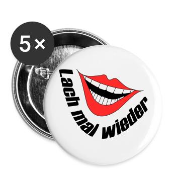 Lach mal wieder - Buttons groß 56 mm (5er Pack) - Weiß - Vorne