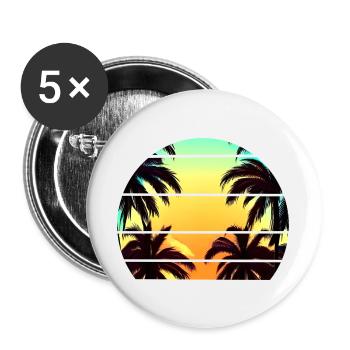 Plamen Sunset Rétro années 90 - Lot de 5 grands badges (56 mm) - blanc - Devant