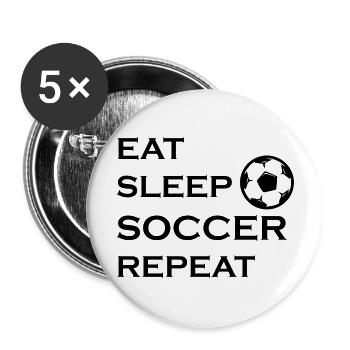 Fußball Soccer - Buttons groß 56 mm (5er Pack) - Weiß - Vorne