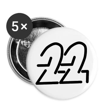 22 - Buttons groß 56 mm (5er Pack) - Weiß - Vorne