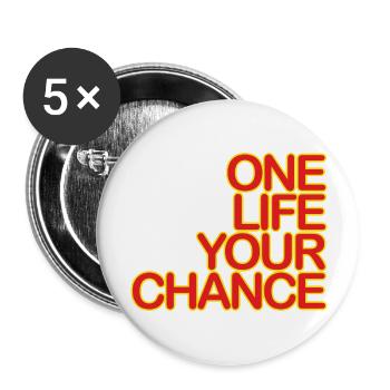 One LIFE your CHANCE 04redKgelb - Buttons large 2.2''/56 mm (5-pack) - white - Front