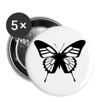 Butterfly Nature Butterflies Vector 6 - Buttons large 2.2''/56 mm (5-pack) - white - Front