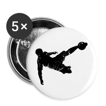 Footballeur - Lot de 5 grands badges (56 mm) - blanc - Devant