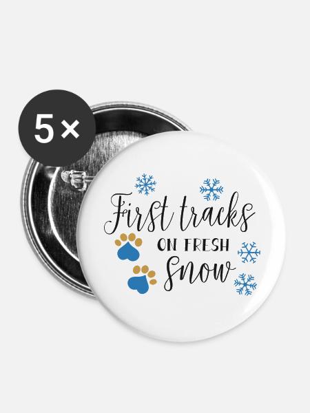 Erste Tracks... - Buttons groß 56 mm (5er Pack) - Weiß