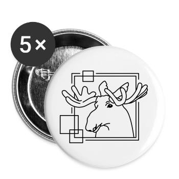 Orignal en forme géométrique - Conception d’art au trait - Lot de 5 grands badges (56 mm) - blanc - Devant