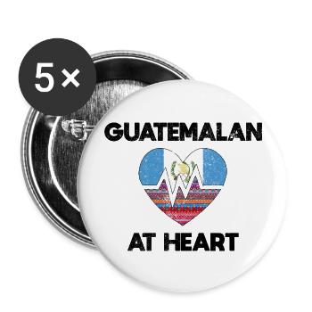 Guatemala Guatemalan Flag DNA I Gift - Buttons large 2.2''/56 mm (5-pack) - white - Front