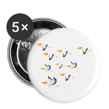 Safari Zoo Animal Safari Zoo - Buttons large 2.2''/56 mm (5-pack) - white - Front