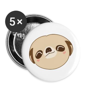 Mignon paresseux Kawaii Cartoon Animal Love 5 - Lot de 5 grands badges (56 mm) - blanc - Devant