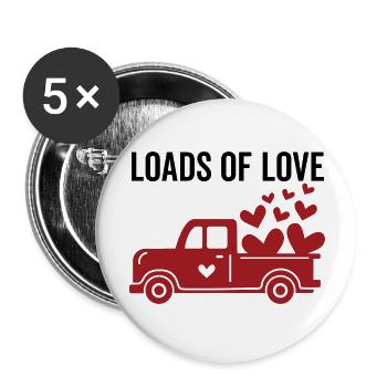Loads of Love - Buttons large 2.2''/56 mm (5-pack) - white - Front