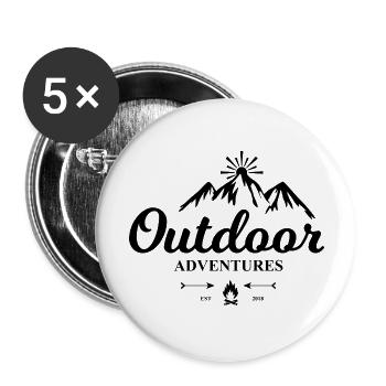 Adventure Travel Hiking Mountain - Buttons large 2.2''/56 mm (5-pack) - white - Front