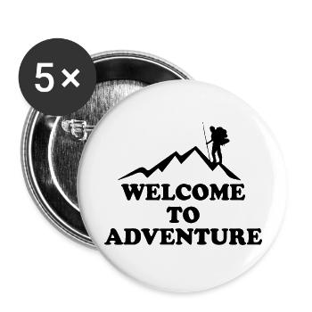 Adventure Travel Hiking Mountain - Buttons large 2.2''/56 mm (5-pack) - white - Front