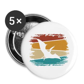 Dino Dinosaure Ptéranodon - Lot de 5 grands badges (56 mm) - blanc - Devant