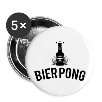 Bier Wein Whiskey Schnaps Alkohol - Buttons groß 56 mm (5er Pack) - Weiß - Vorne