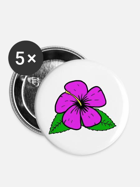 Blüte - Buttons groß 56 mm (5er Pack) - Weiß