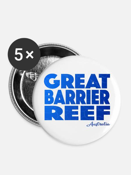 GREAT BARRIER REEF - Buttons groß 56 mm (5er Pack) - Weiß