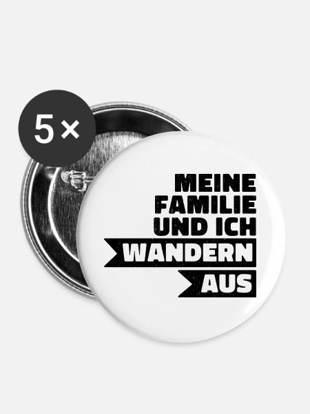 Wandern Aus – Großbuchstaben Kontrast - Buttons groß 56 mm (5er Pack) - Weiß