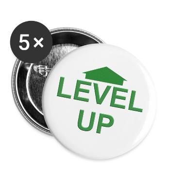 Grüner Pfeil nach oben - Buttons groß 56 mm (5er Pack) - Weiß - Vorne