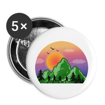 Trail Runner Running Jogging Jogger I Gift - Buttons large 2.2''/56 mm (5-pack) - white - Front
