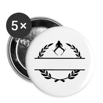 Couronne de laurier 13 - Lot de 5 grands badges (56 mm) - blanc - Devant