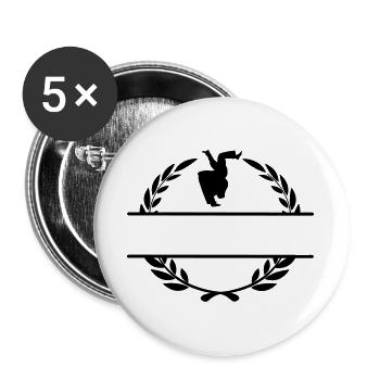 Judo throw in laurel wreath - Buttons large 2.2''/56 mm (5-pack) - white - Front