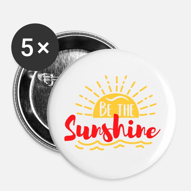 BE THE SUNSHINE - Buttons large 2.2''/56 mm (5-pack) - white