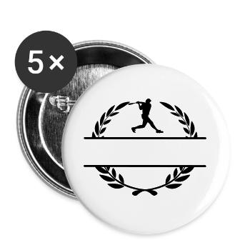 Baseballspieler-Hitter-Monogramm - Buttons groß 56 mm (5er Pack) - Weiß - Vorne
