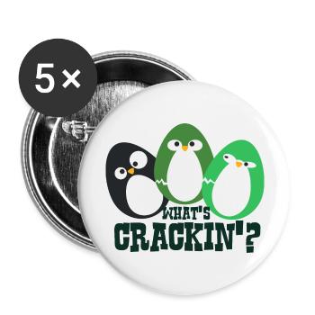 Penguin eggs! - Buttons large 2.2''/56 mm (5-pack) - white - Front