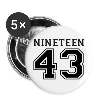 1943 - Buttons groß 56 mm (5er Pack) - Weiß - Vorne